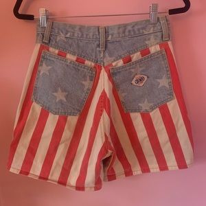 Vintage 70s American Flag Jean Shorts